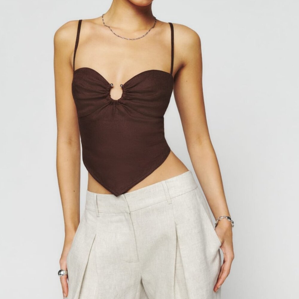 Reformation Sansa Linen Top